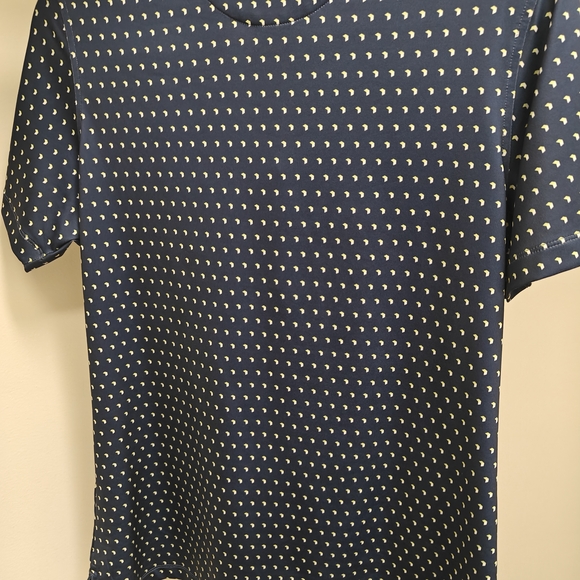 Magnolia Lane Navy Polo with White Dots - Picture 3 of 5